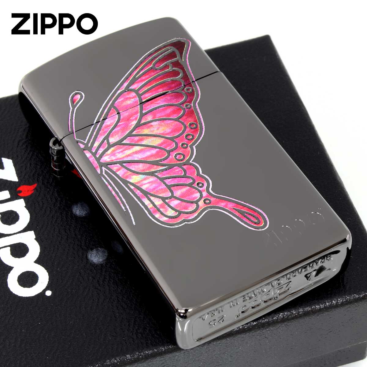 ZIPPO（ジッポー） ジッポライター スリム 蝶々 バタフライ シェル風 