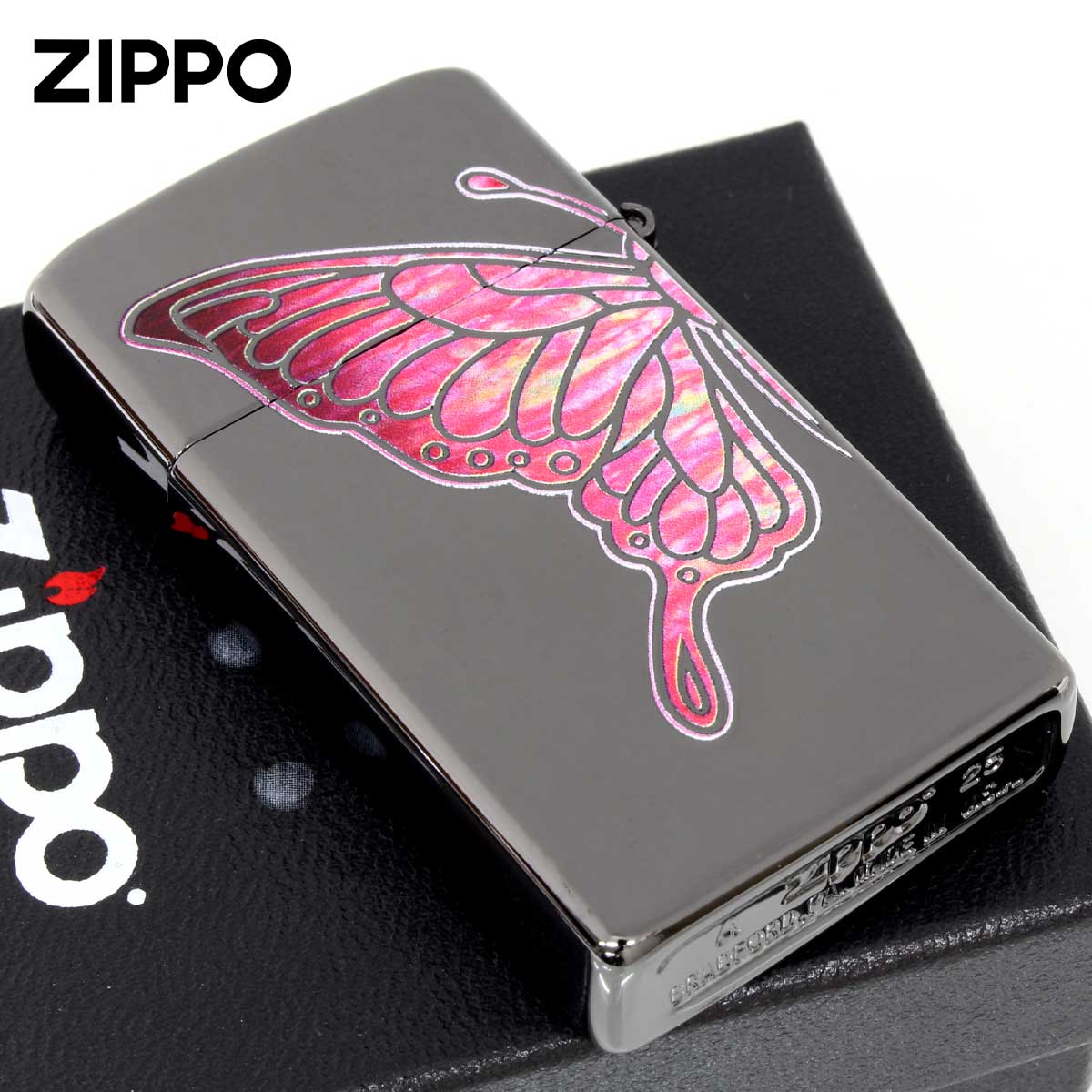 ZIPPO（ジッポー） ジッポライター スリム 蝶々 バタフライ シェル風