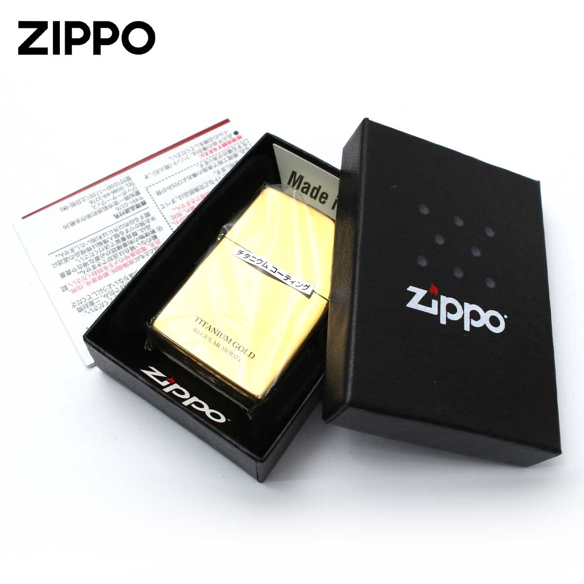 Zippo ジッポライター レギュラー チタニューム ゴールド ポリッシュ 鏡面 Titanium series  20-GOTT メール便可の画像