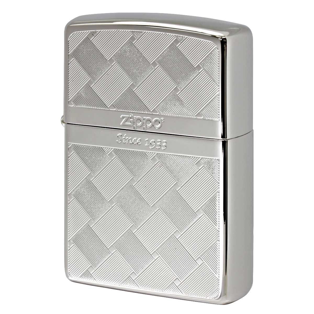 ZIPPO Zippo ジッポライター 網目模様 両面加工 つむぎ シルバー