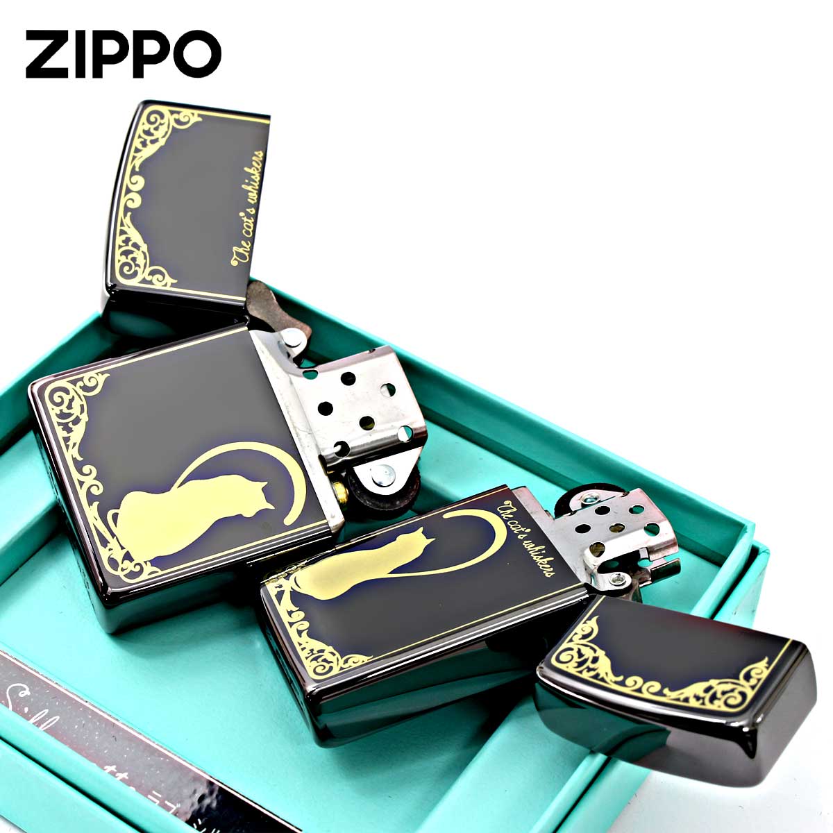 ZIPPO（ジッポー） ジッポライター ペア ねこ 猫 ラブ シルエット