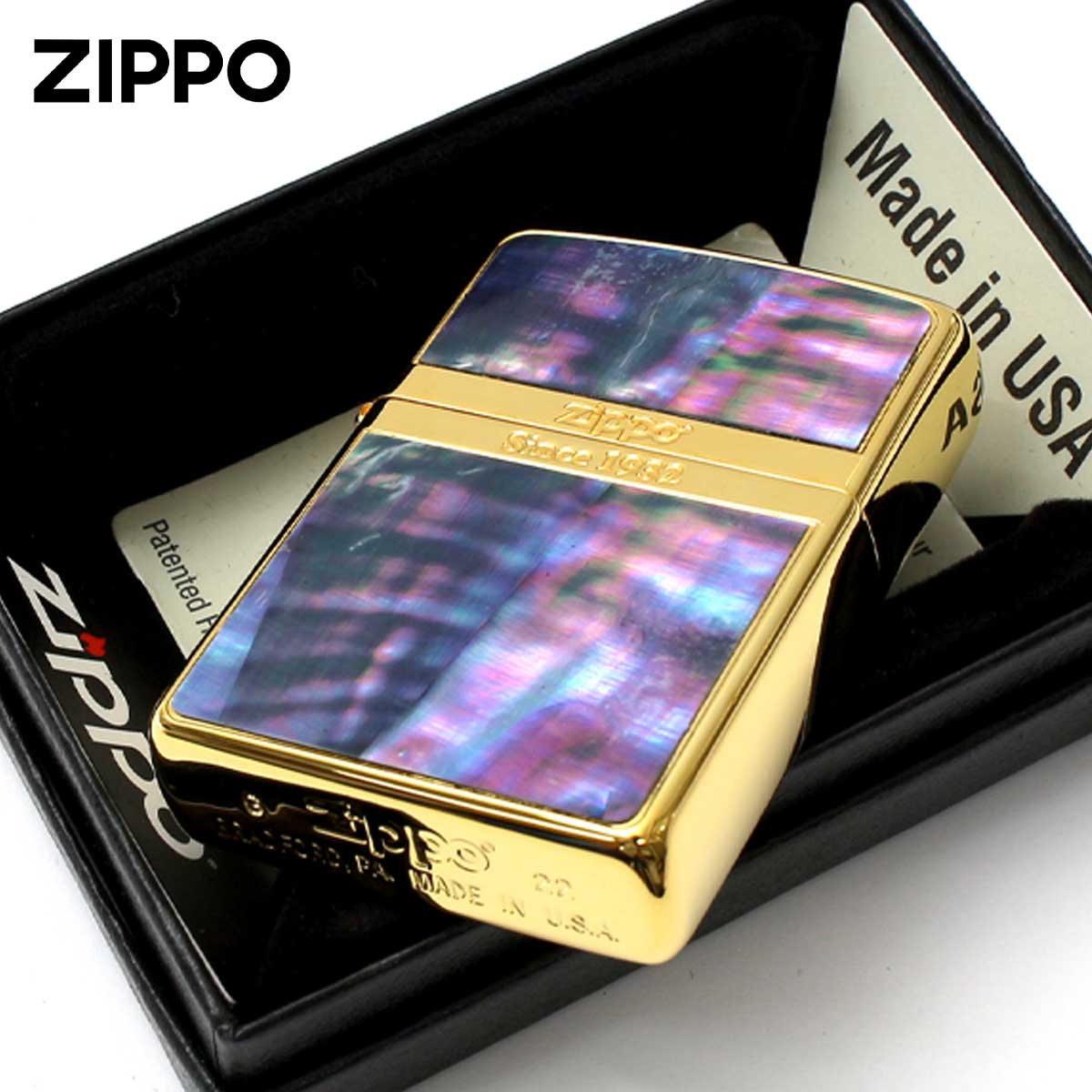シェル Zippo ジッポライター 貝 ゴールド ラインシェルフィッシュ