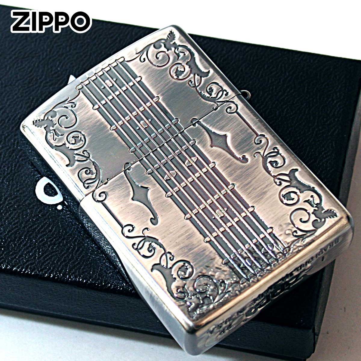 ZIPPO Zippo ジッポライター ギター アンテーク 木 ウッド 両面