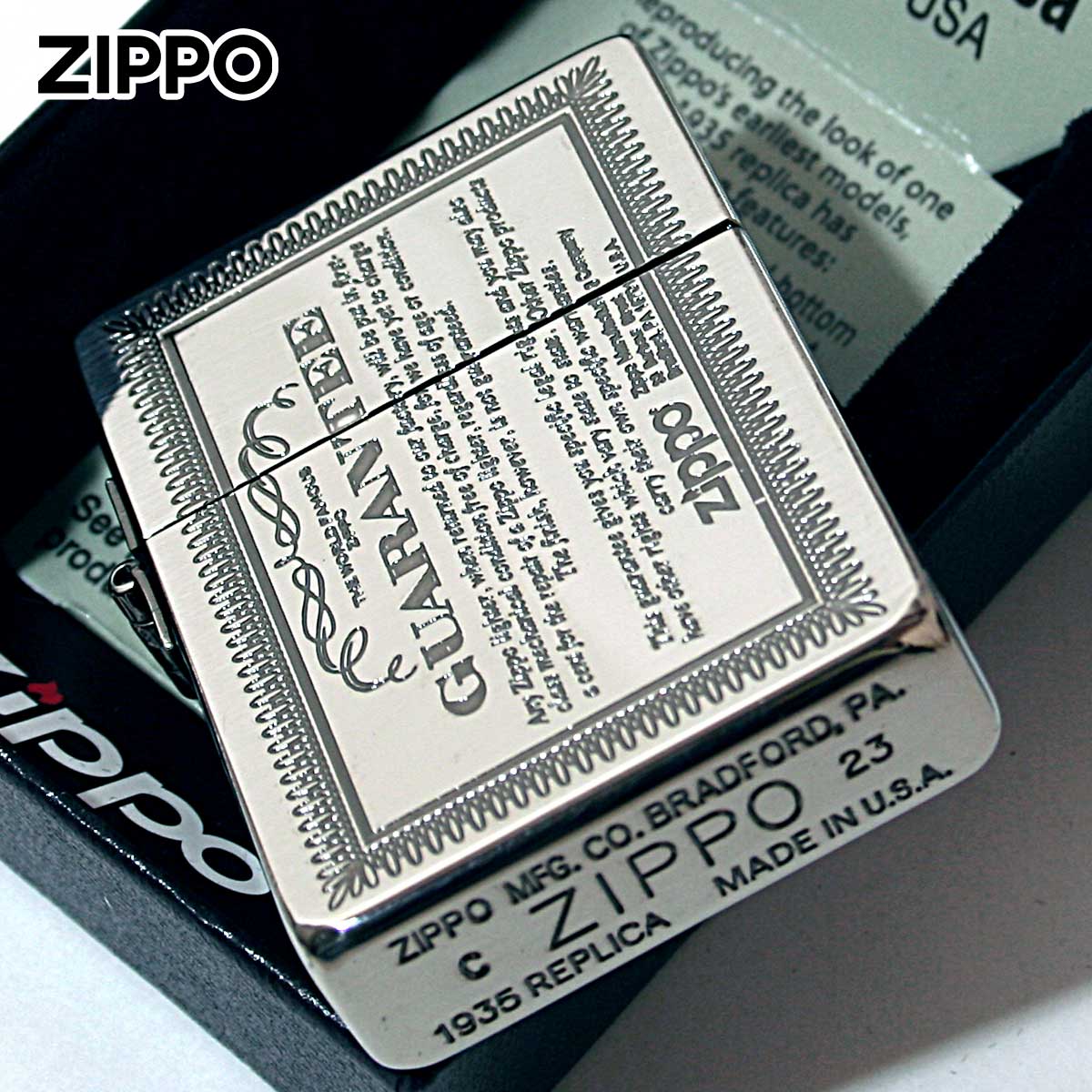 レプリカ Zippo ジッポライター 1935レプリカ ギャランティー柄