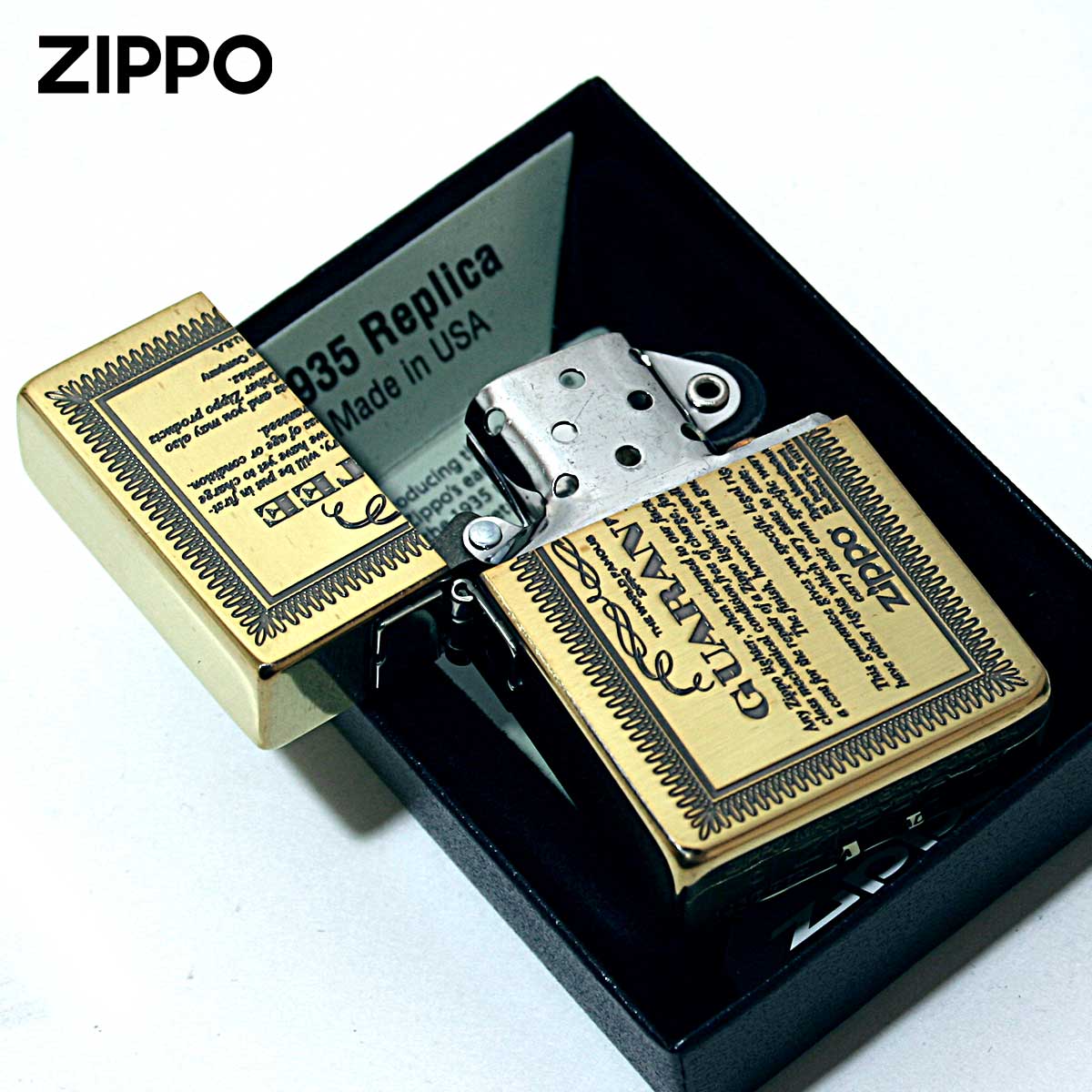 レプリカ Zippo ジッポライター 1935レプリカ ギャランティー柄