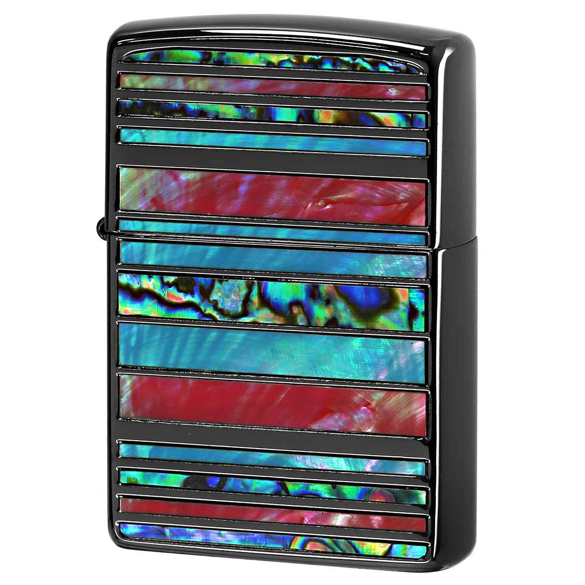 【2024秋冬新作】 ZIPPO Zippo ジッポライター シェル 貝 ボーダー ブラック SHELL その他