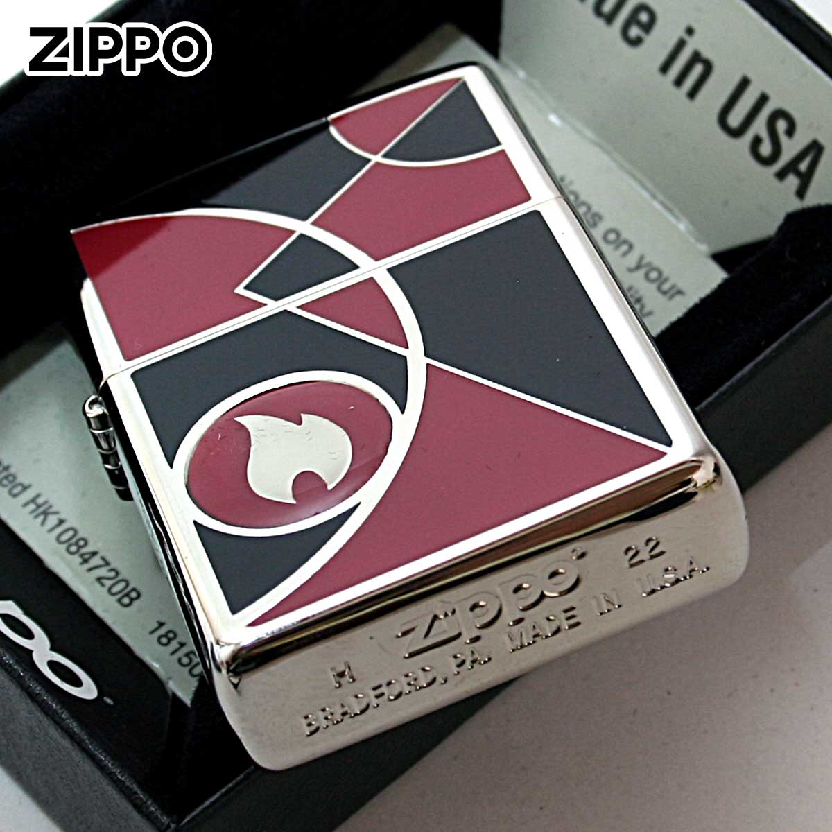 ZIPPO Zippo ジッポライター 炎 アイコンフレーム モザイク シルバー