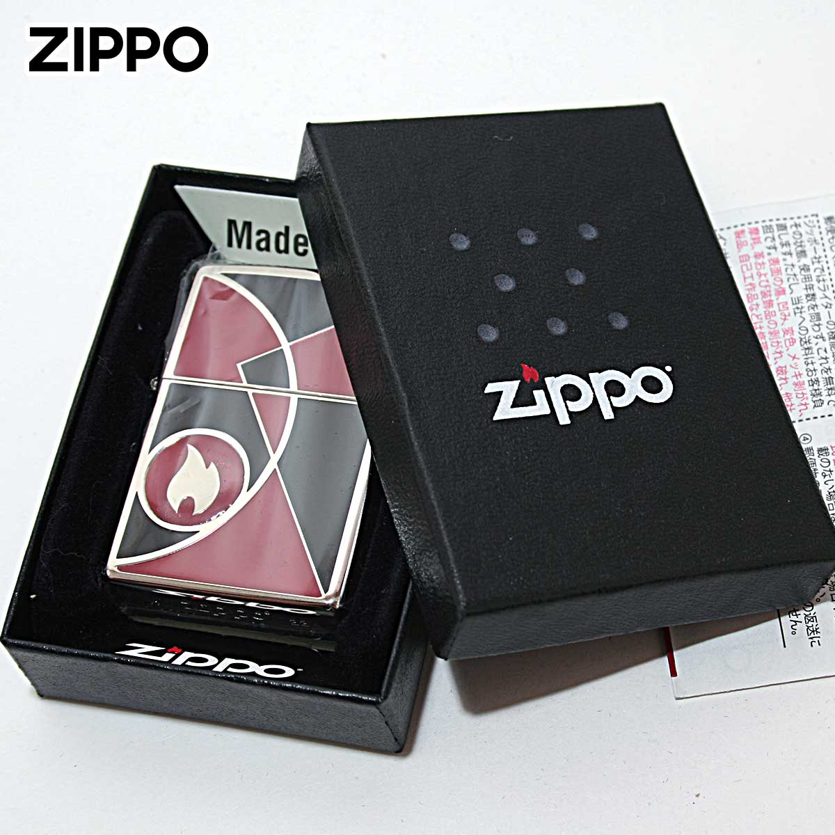Zippo ジッポライター 炎 アイコンフレーム モザイク シルバー ブラック レッド Mosaic SV BK RD 1201S855_6