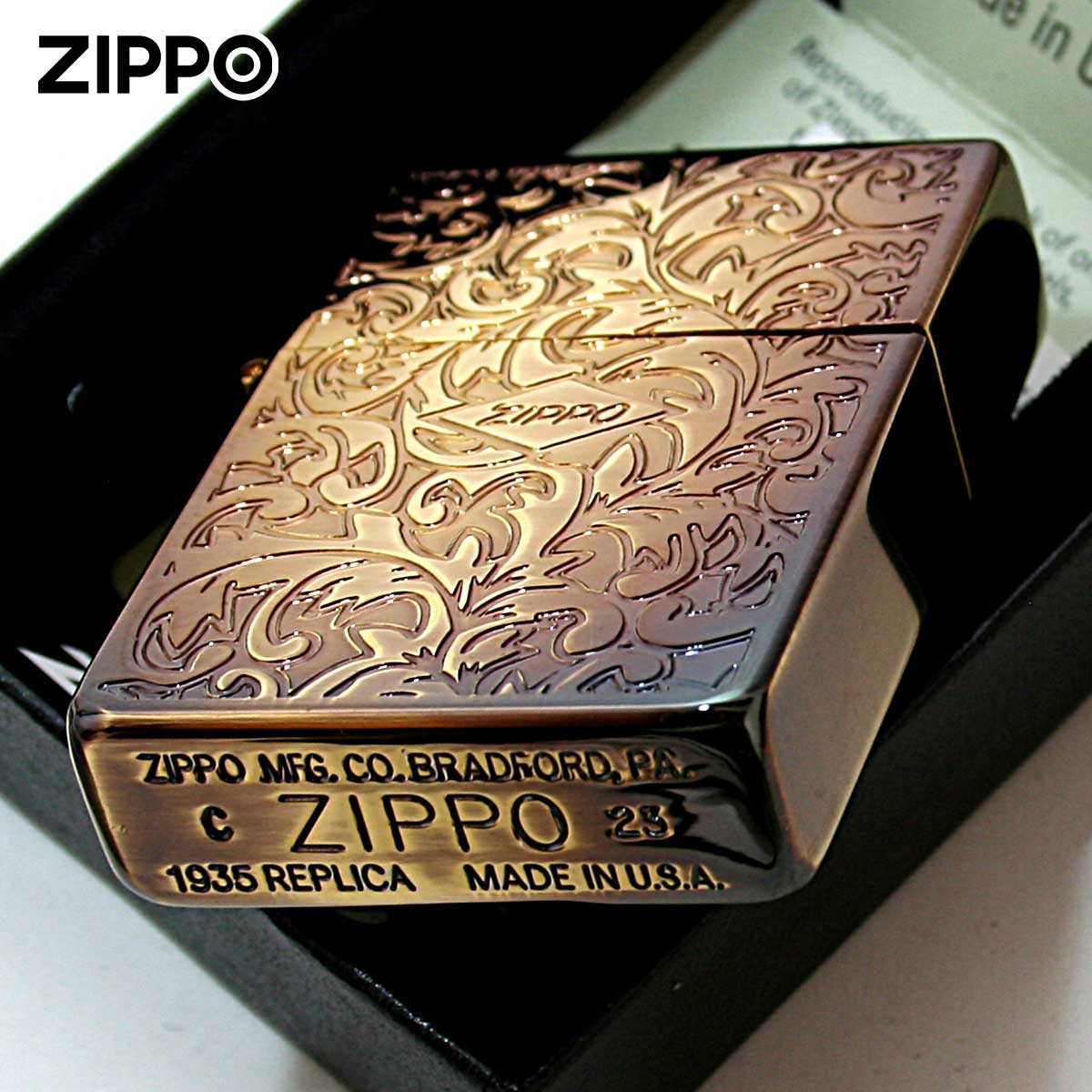 レプリカ Zippo ジッポライター 1935レプリカ アラベスク 唐草