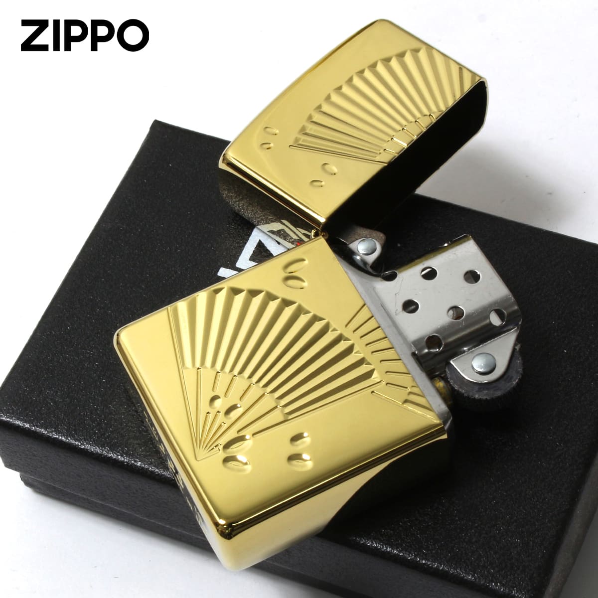 ZIPPO Zippo ジッポライター 扇子 和柄 金チタンZ Japan classic