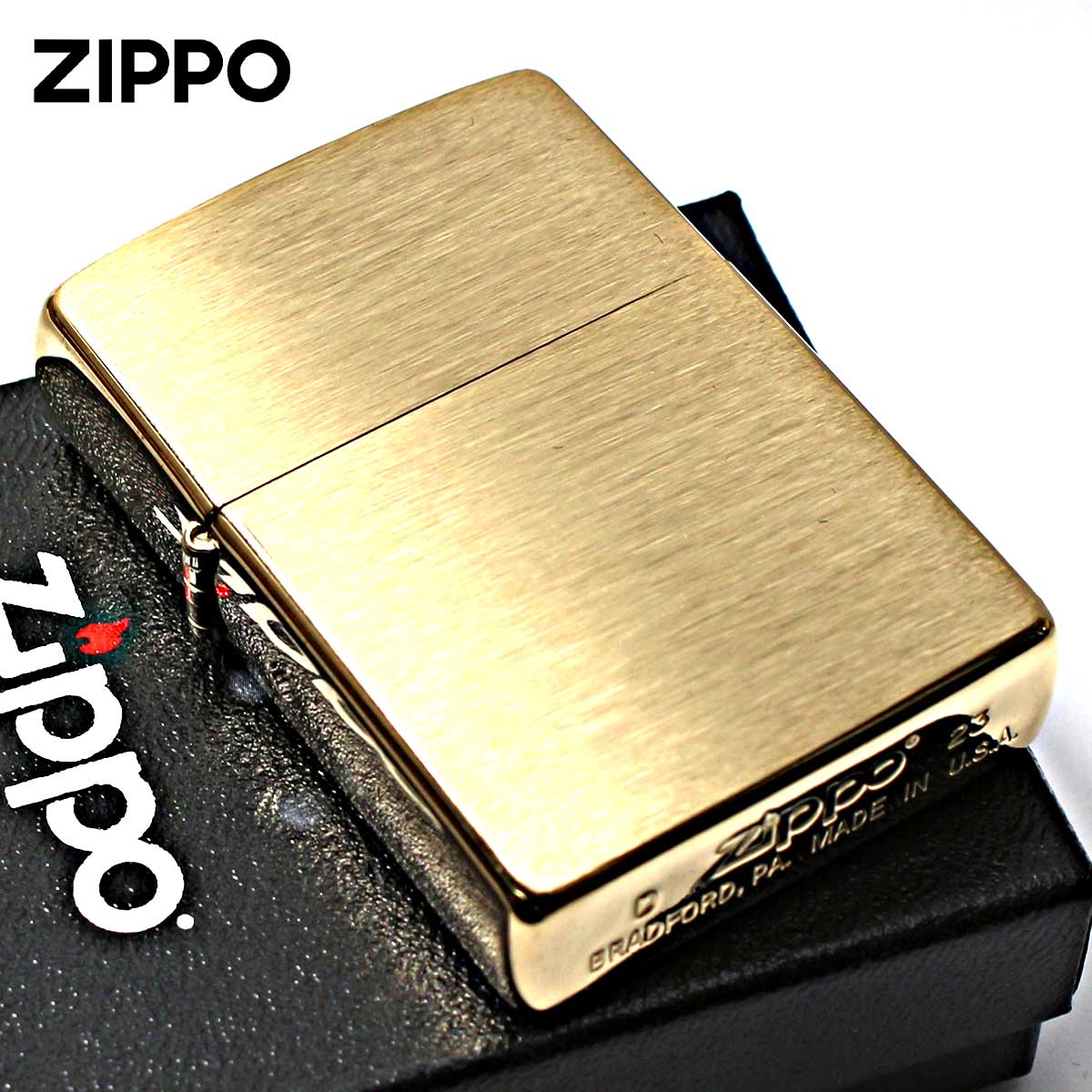 ZIPPO Zippo ジッポライター 無地 真鍮無垢 ブラス つや消し