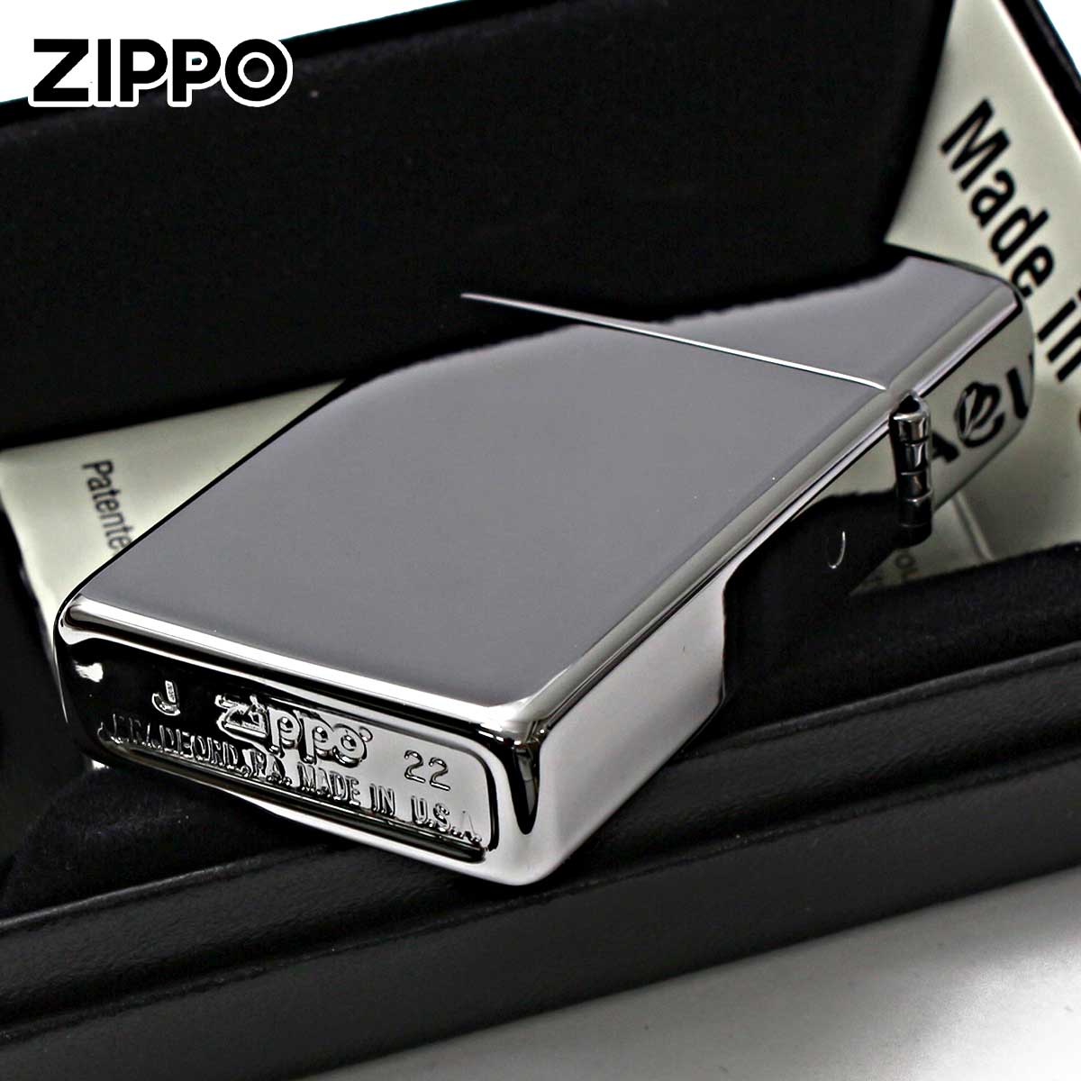 クロームポリッシュ Zippo ジッポライター スリム 無地 鏡面 シルバー クロームポリッシュ Zippo ジッポライター スリム 無地 鏡面 シルバー