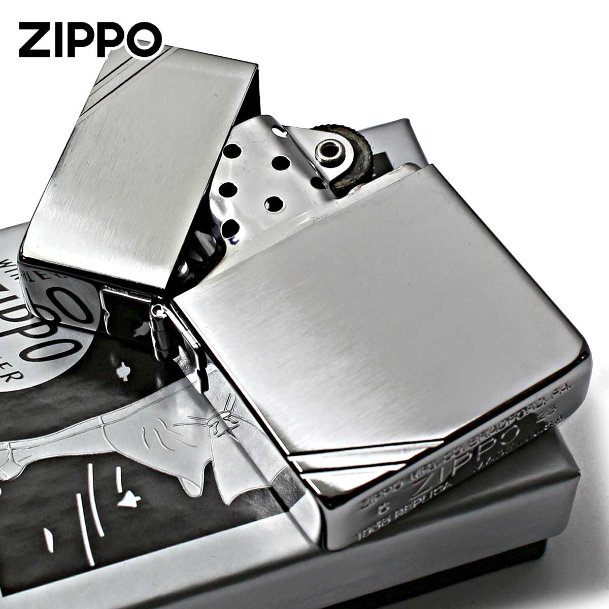 レプリカ Zippo ジッポライター 1935レプリカ 無地 シルバー つや消し