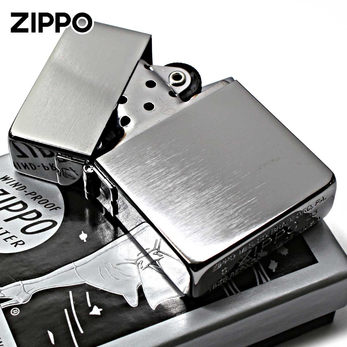 Zippo ジッポライター 1935レプリカ 無地 ブラッシュドクローム 1935.25 CC 定番 メール便可の画像