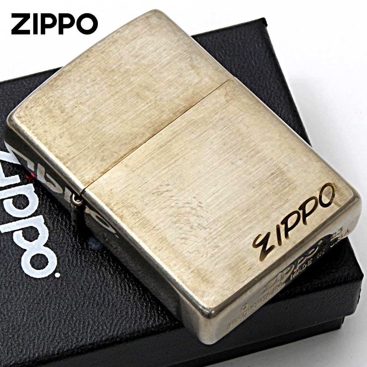 Zippo ジッポライター ビンテージ風 ユーズド ZIPPO LOGO 1955年 Vintage style V・Logo 1955 メール便可の画像