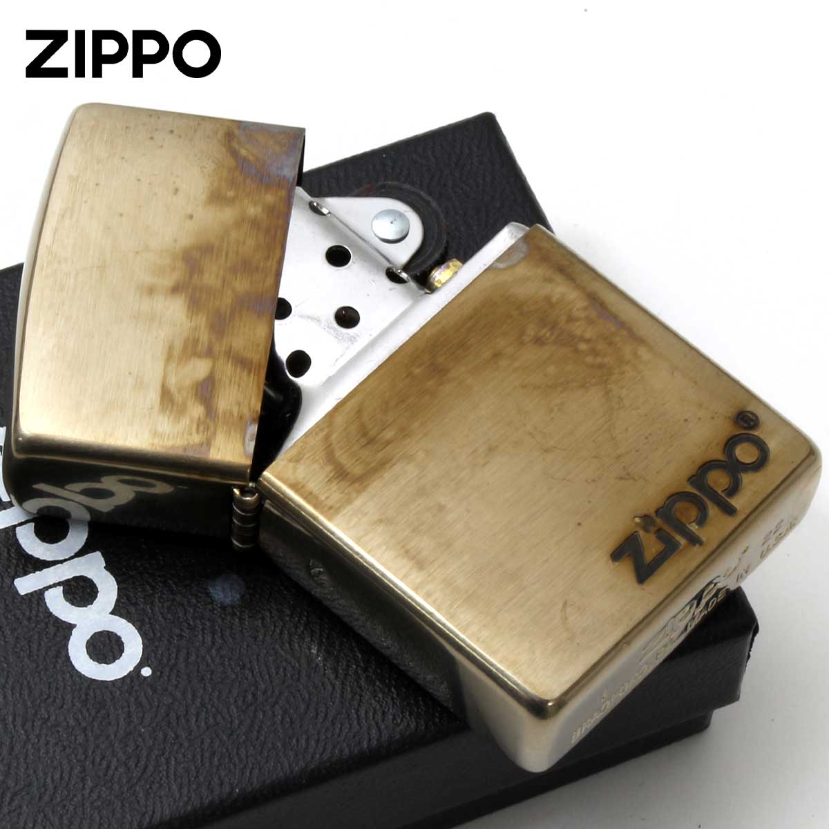 Zippo ジッポライター ビンテージ風 ユーズド ZIPPO LOGO 1980年 Vintage style V・Logo 1980 メール便可の画像