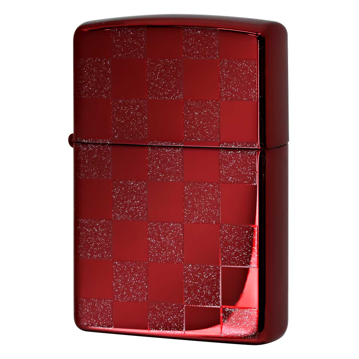 チェッカー Zippo ジッポライター チェック ラメ 幾何学模様 両面加工 