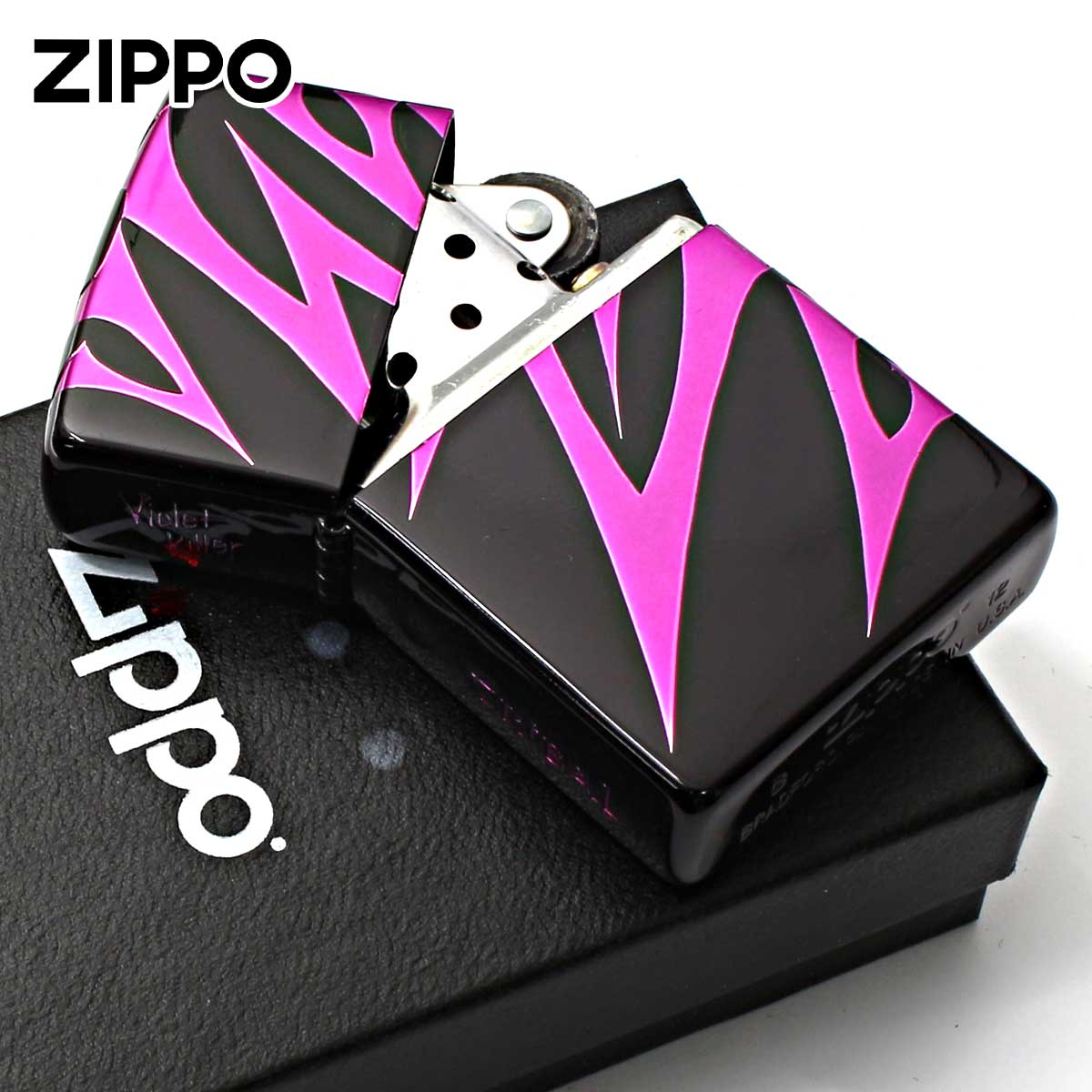 全国総量無料で ジッポライター Zippo ZIPPO トライバル柄 ブラック 4面連続加工 その他