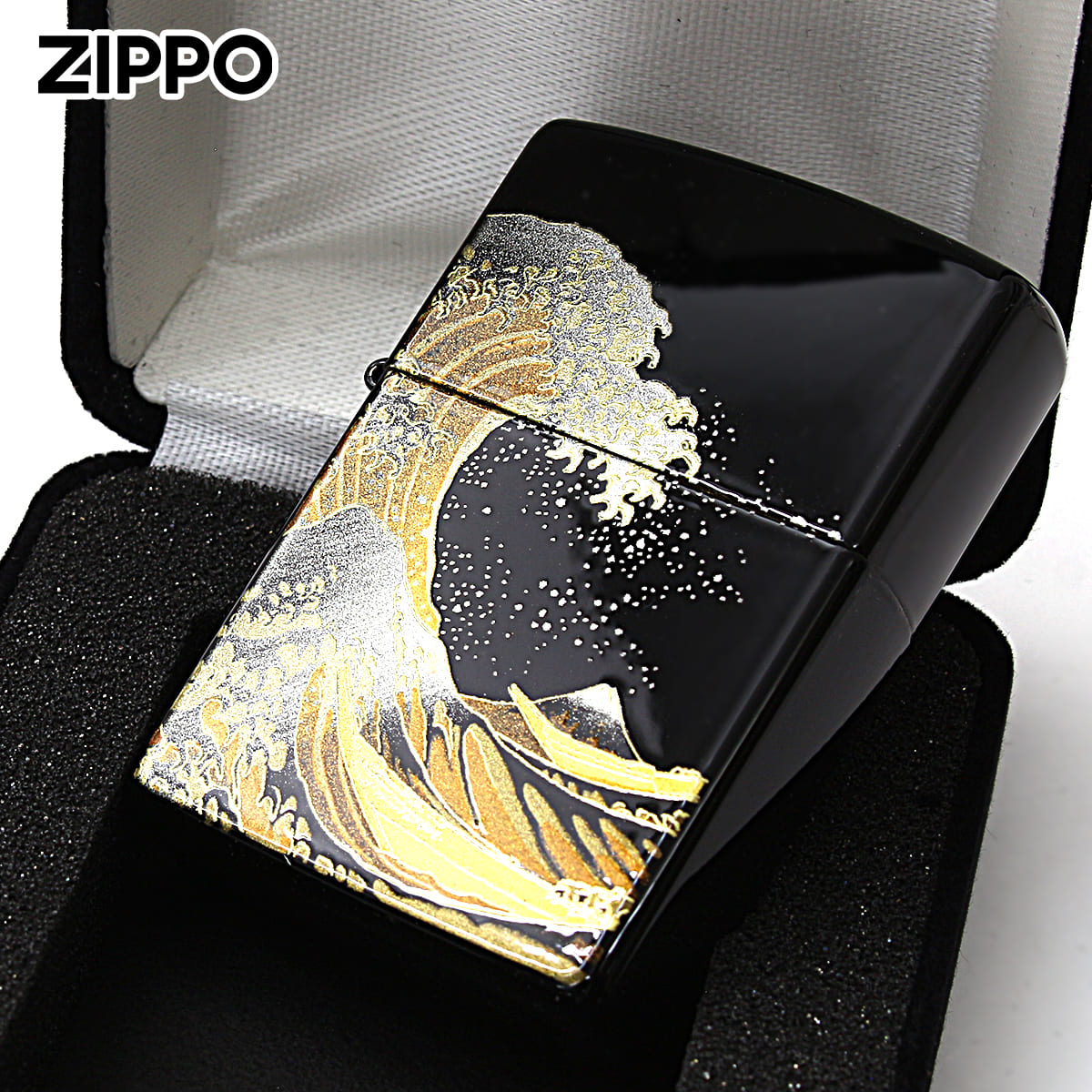 ZIPPO Zippo ジッポライター 本金蒔絵 波富士 伝統工芸 和柄 ゴールド 