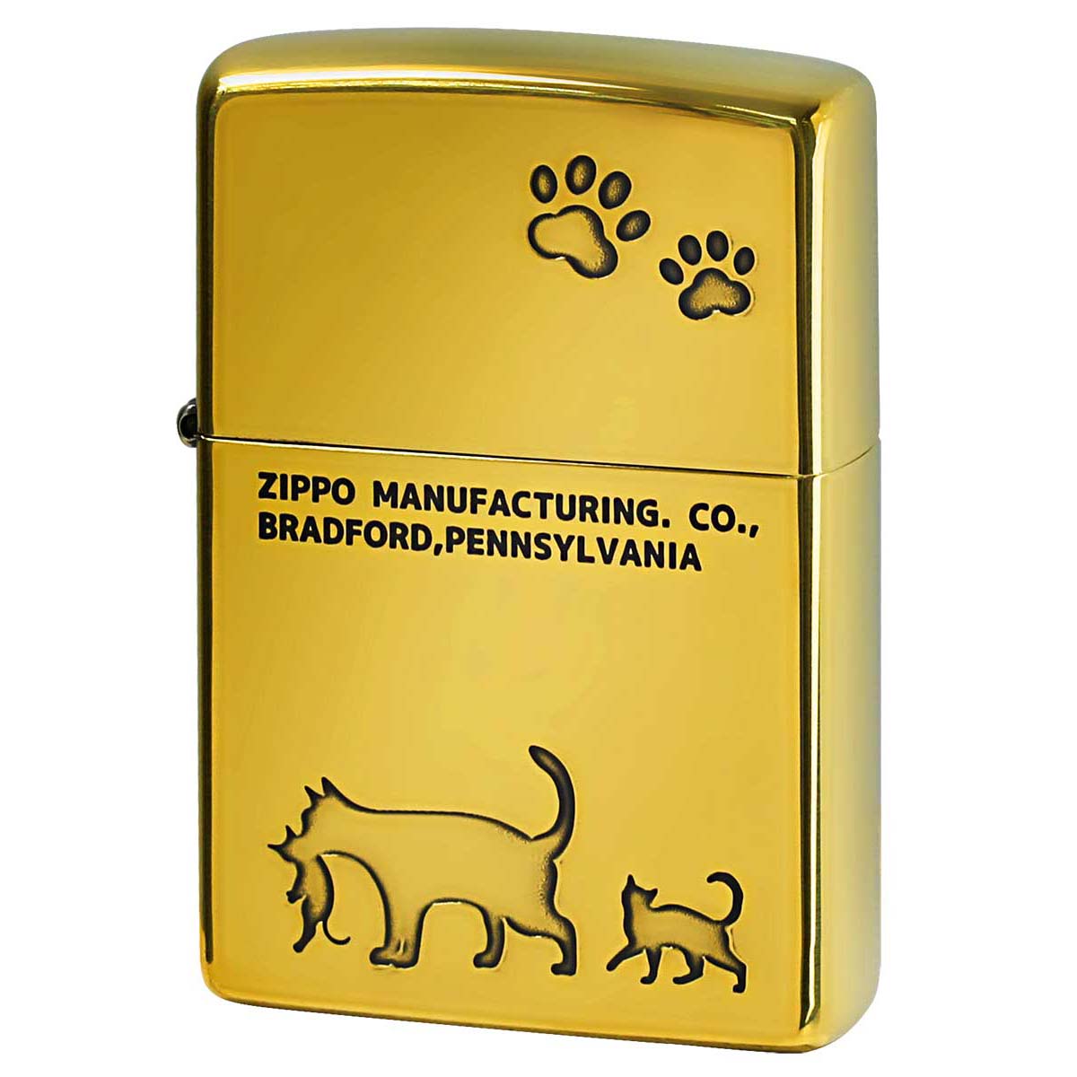 生活家電 ZIPPO キャット CAT 猫 肉球 真鍮イブシ 両面加工 新品