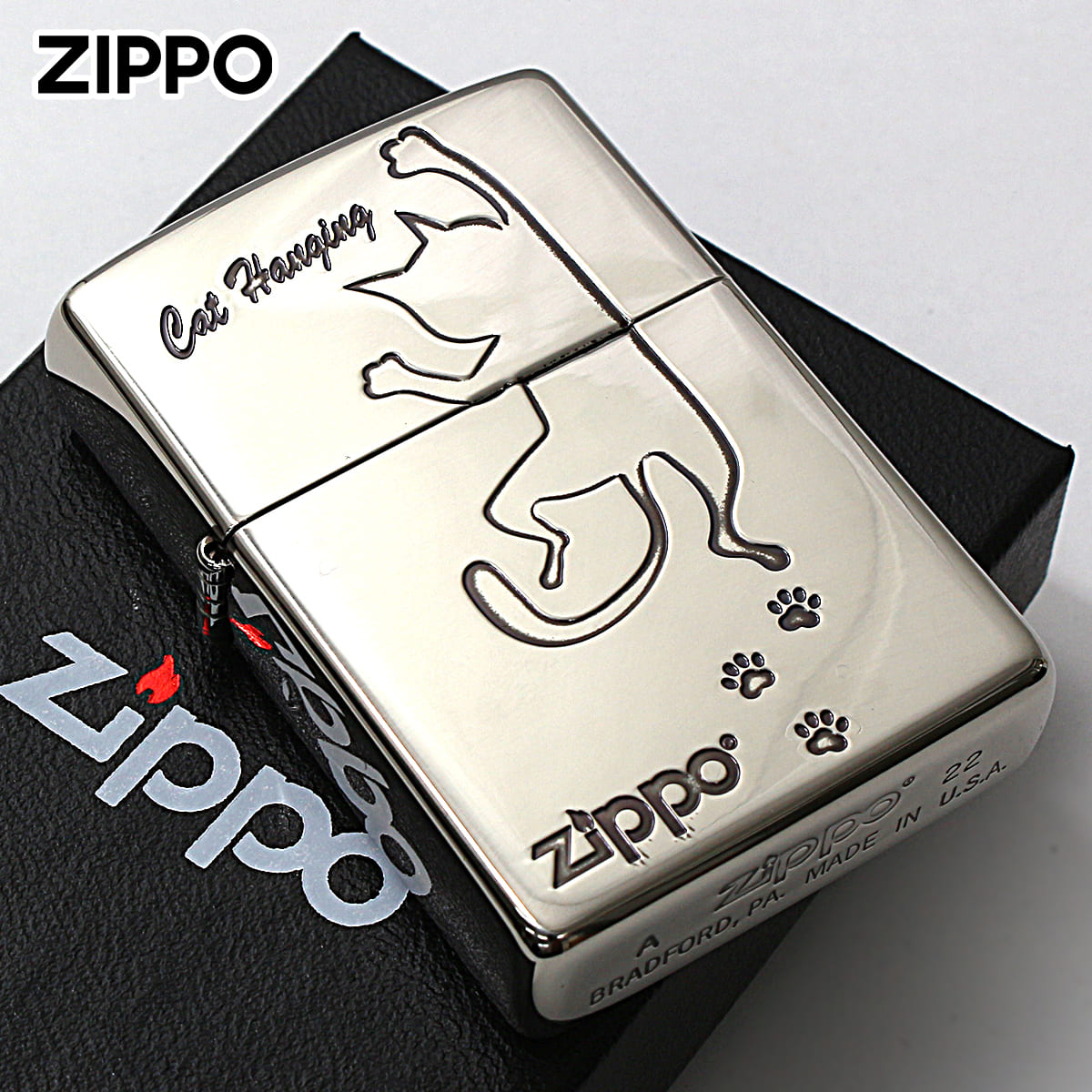 ZIPPO（ジッポー） ジッポライター ネコ 猫 Cat 足跡 愛くるしい 