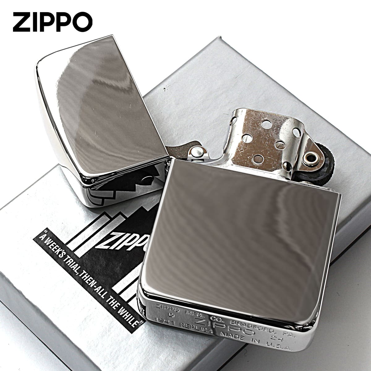 レプリカ Zippo ジッポライター 1941レプリカ 無地 プラチナ 