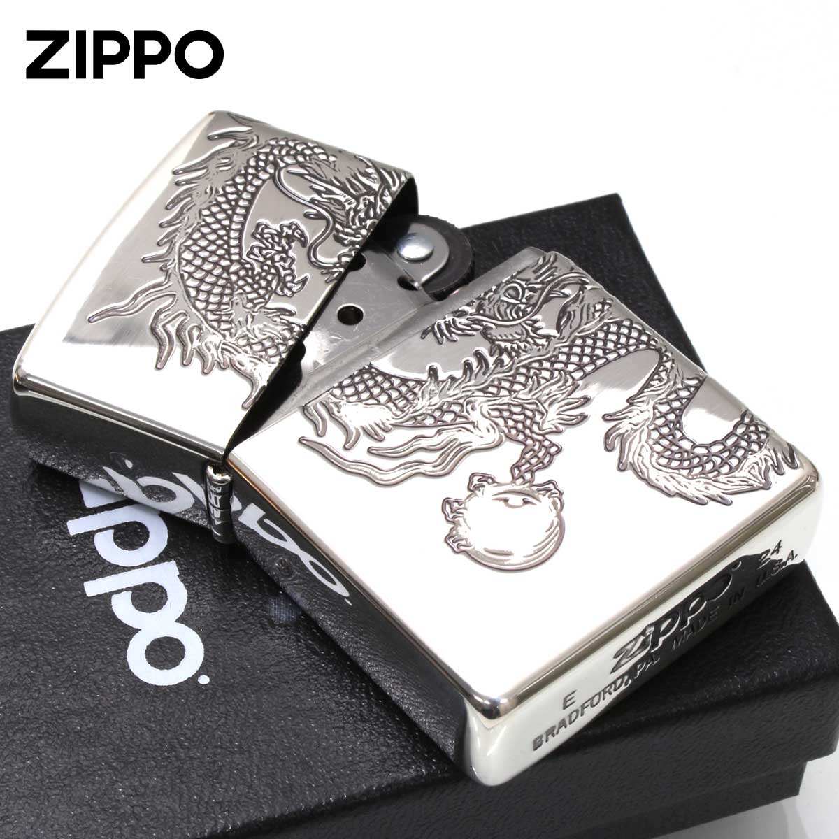 ZIPPO（ジッポー） ジッポライター 龍 ドラゴン 2面連続加工 DRAGON 銀