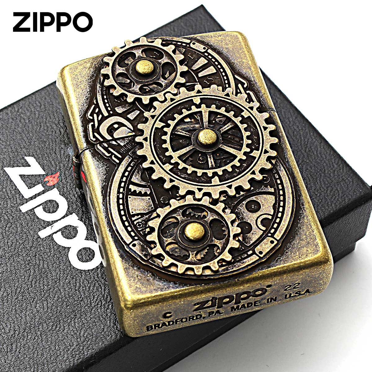 ZIPPO Zippo ジッポライター ギア メタル レトロ ブラスバレル