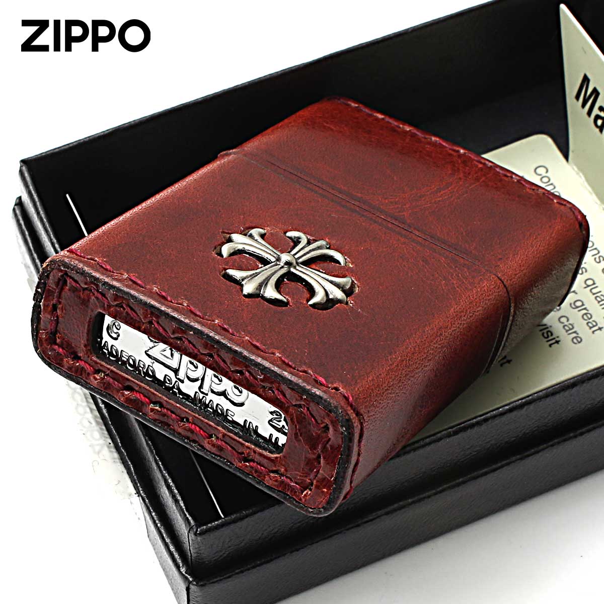 ZIPPO（ジッポー） ジッポライター 牛革巻き クロス 十字架 Cross 