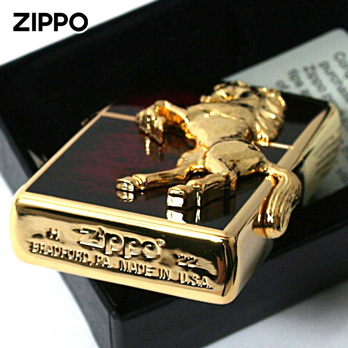 ZIPPO（ジッポー） ジッポライター 馬 ホース 2面連続メタル
