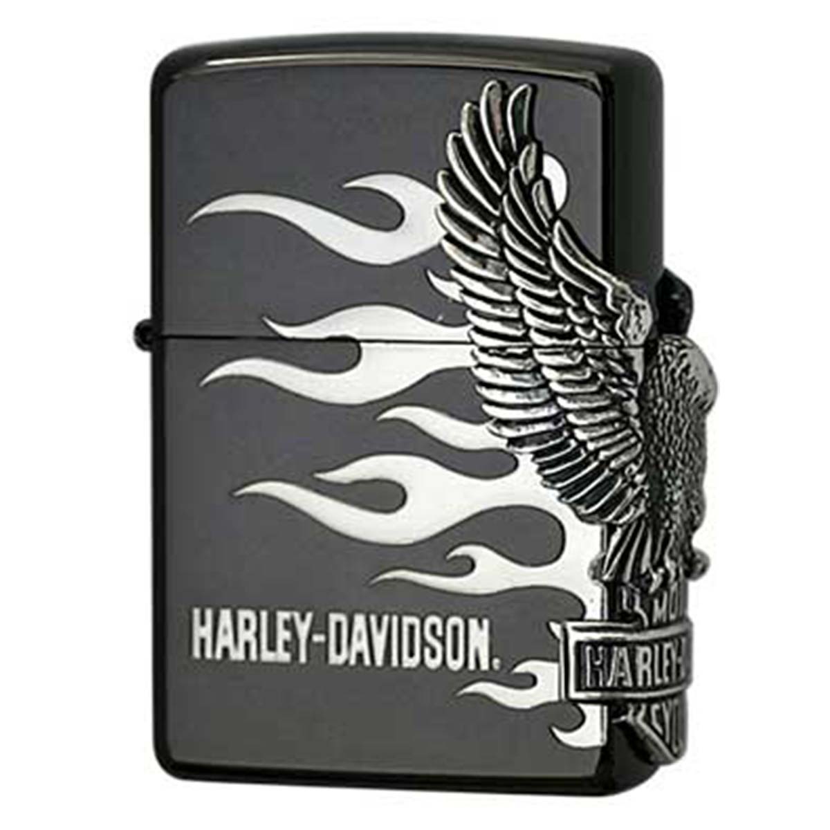 Zippo ジッポライター ハーレーダビッドソン 日本限定モデル Harley Davidson ブラックイオンコーティング サイドメタル HDP-02