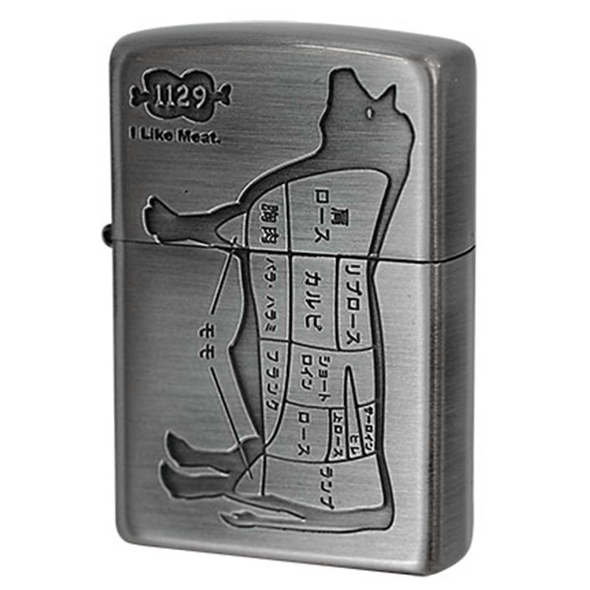 ZIPPO - Zippo ジッポライター 牛 黒牡丹 肉 眼球 ライク 羶肉 Ｎｉ古美 I Lile Meet.  黒牡丹 ニッケル 電子メール便可 喫煙具、ライター-楽器、手芸、コレクション