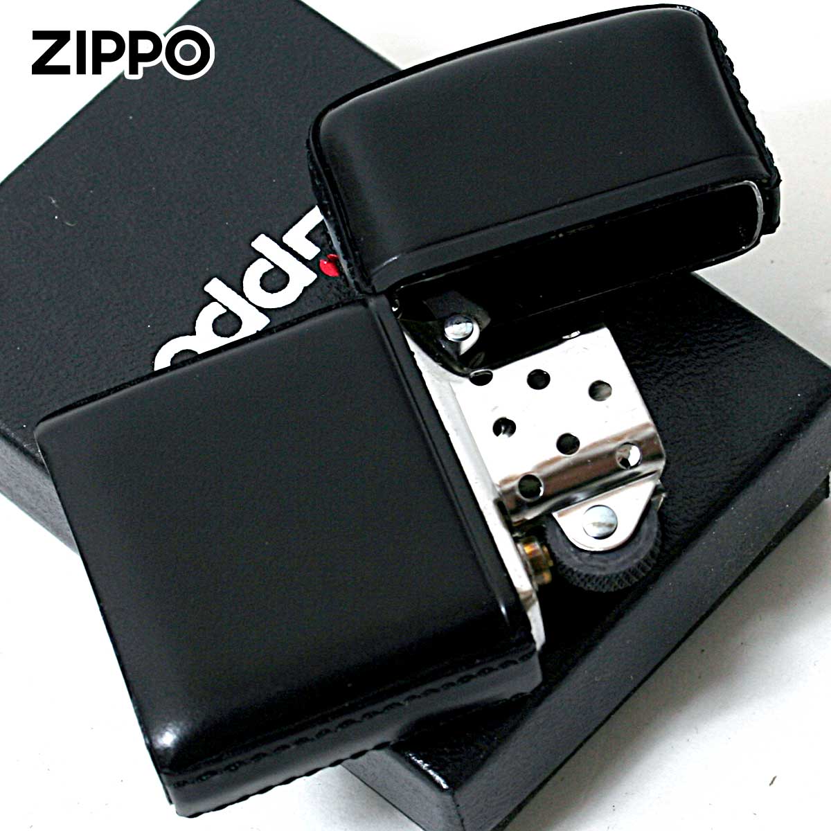 ZIPPO Zippo ジッポライター 革巻き 本革 レザー 松坂牛 黒 ZIPPO Zippo ジッポライター 革巻き 本革 レザー 松坂牛 黒