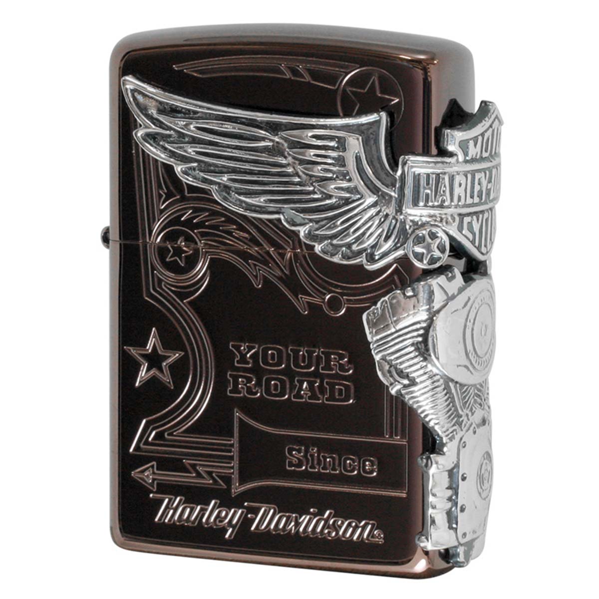 Zippo ジッポライター ハーレーダビッドソン 日本限定モデル チタンブラウンメタル HDP-49