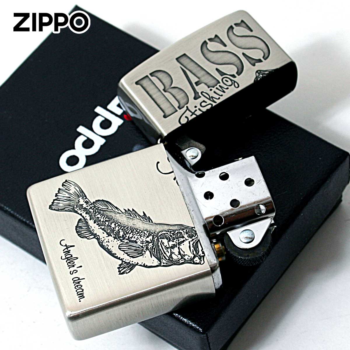 ZIPPO（ジッポー） ジッポライター 釣り 魚 バス BASS 釣道 ニッケル古 