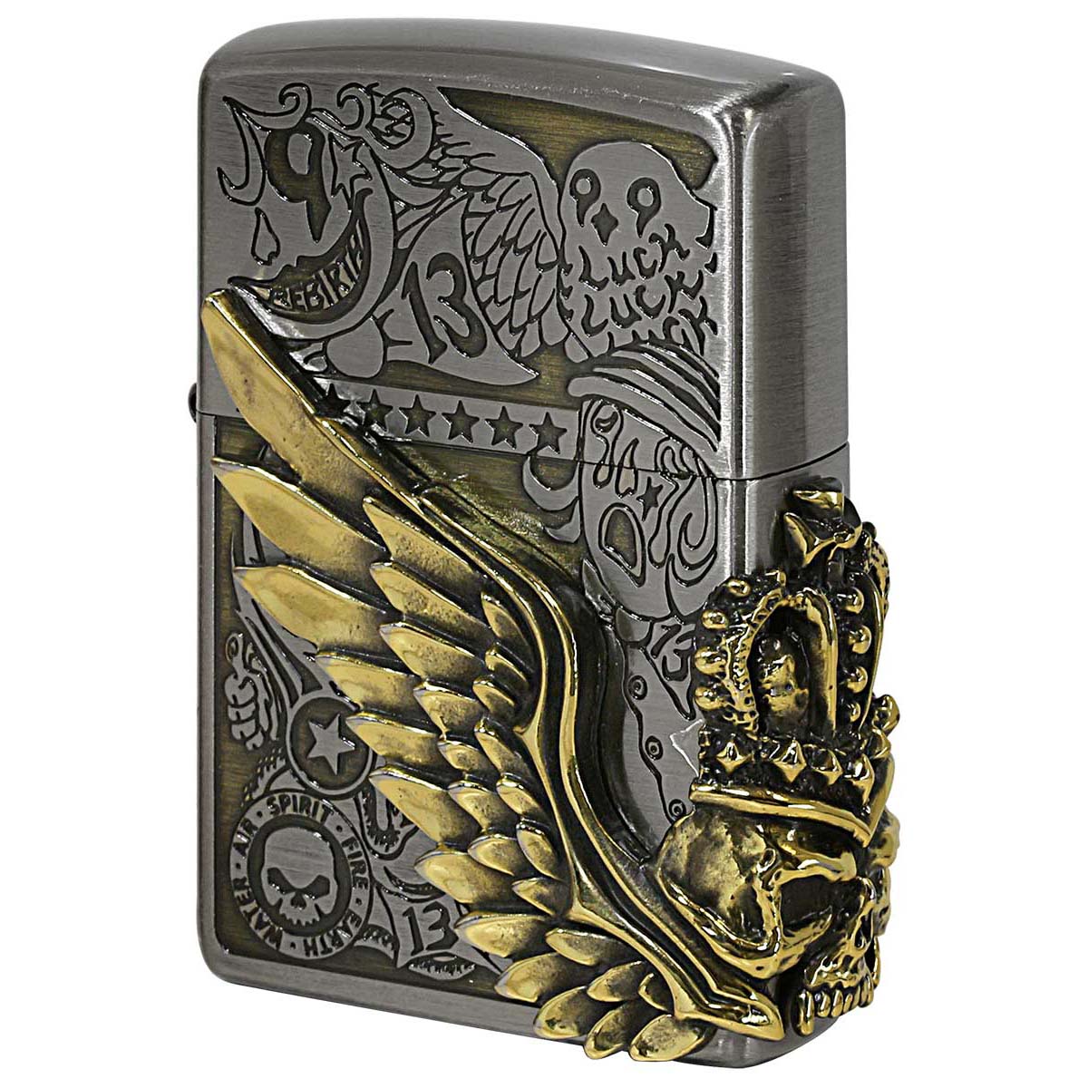 スカル（ZIPPO） Zippo ジッポライター スカル ドクロ 骸骨 羽