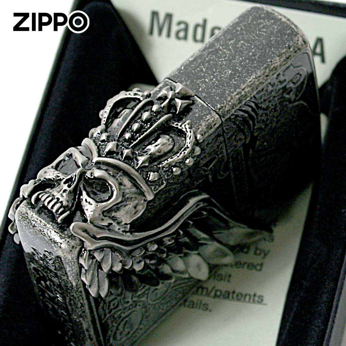 スカル（ZIPPO） Zippo ジッポライター スカル ドクロ 骸骨 羽
