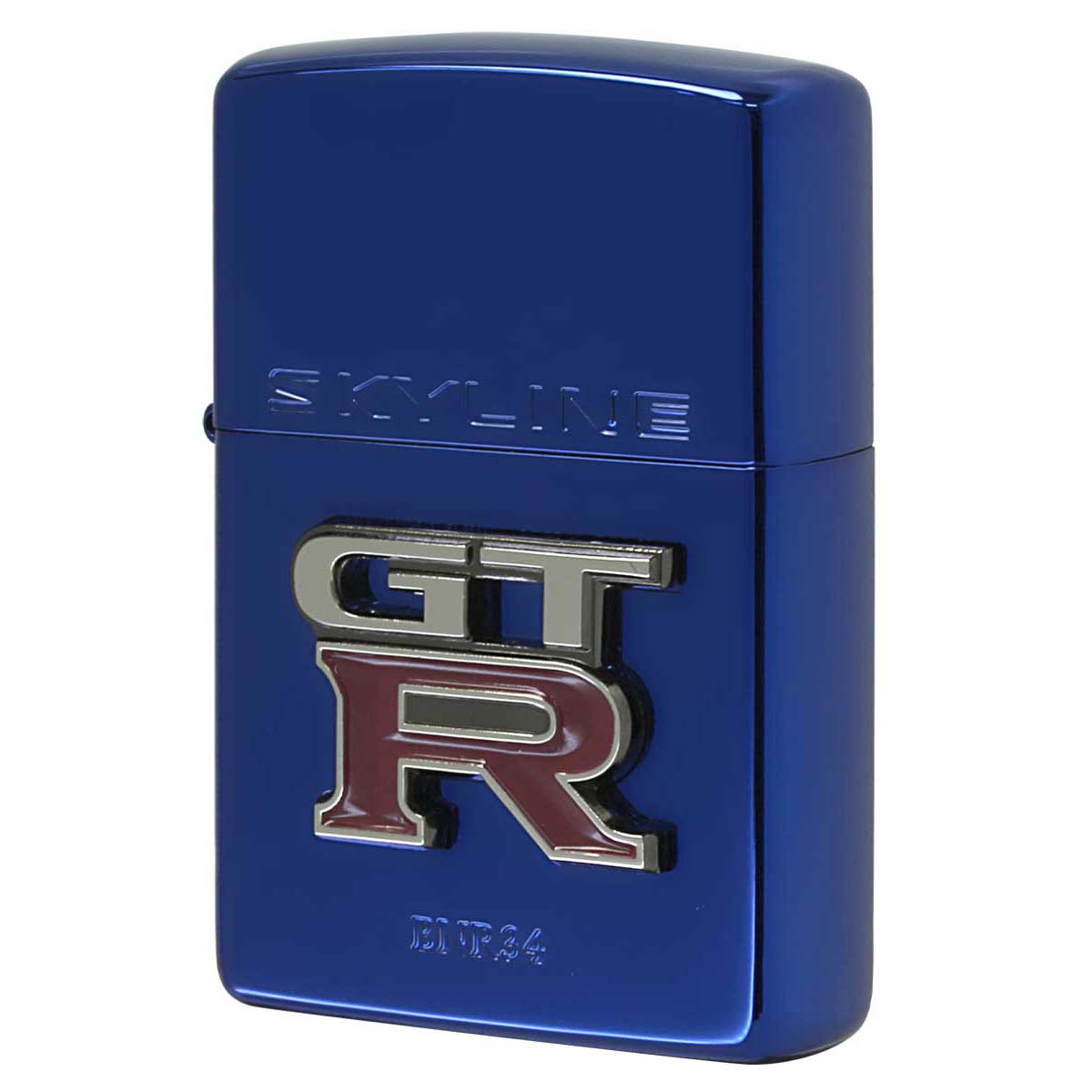 Zippo ジッポライター スカイラインエンブレム GT-R BNR34 ブルー 日産 自動車 NISSAN BNR34 SKYLINE ENBLEM BL GT-R