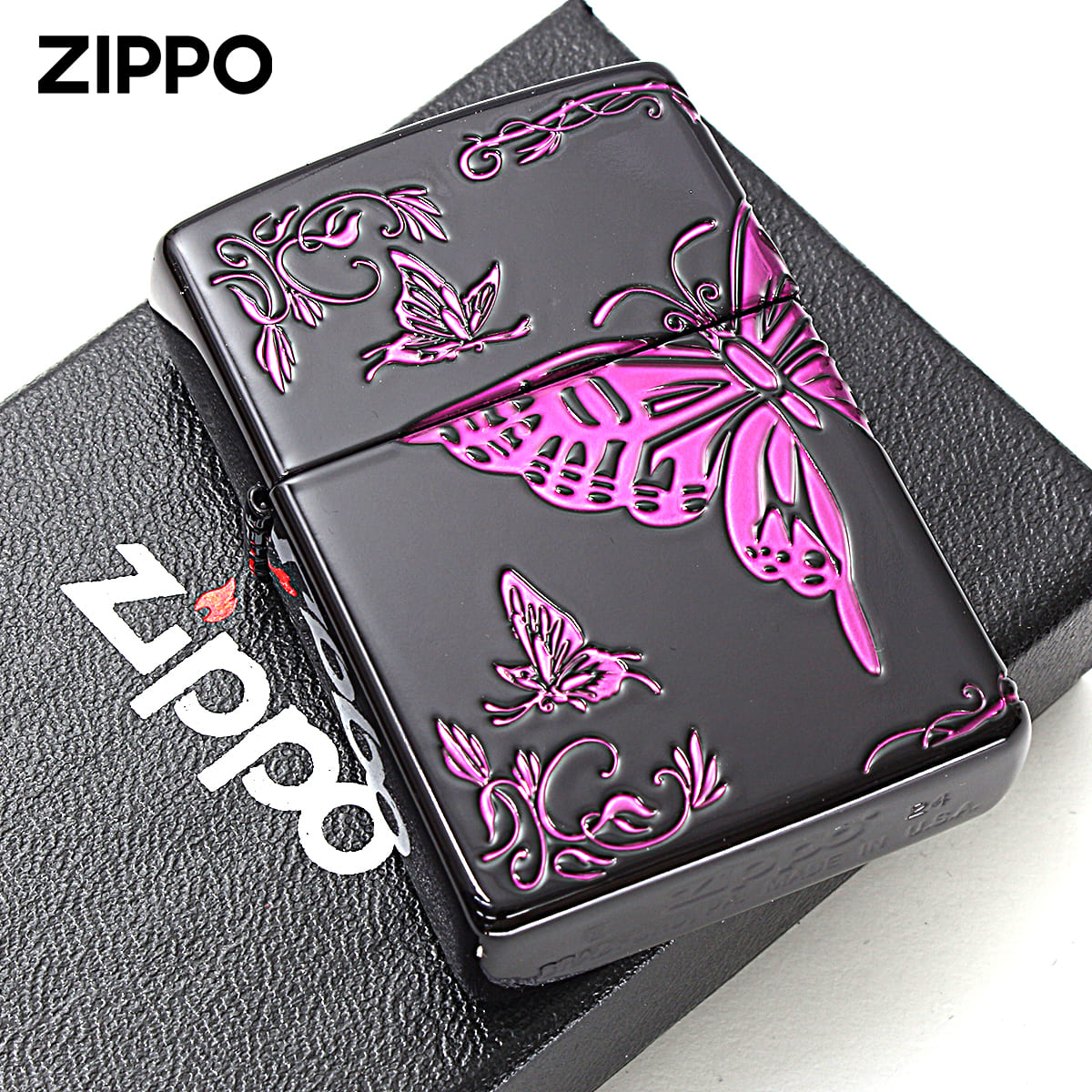 ZIPPO Zippo ジッポライター 蝶々 バタフライ アラベスク 唐草 3