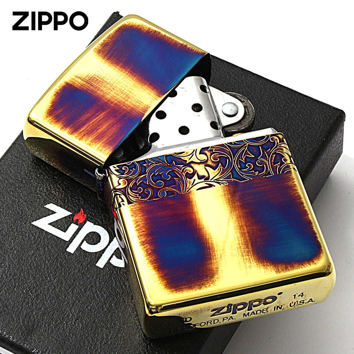 サイドアラベスク Zippo ジッポライター アラベスク 唐草 ライン