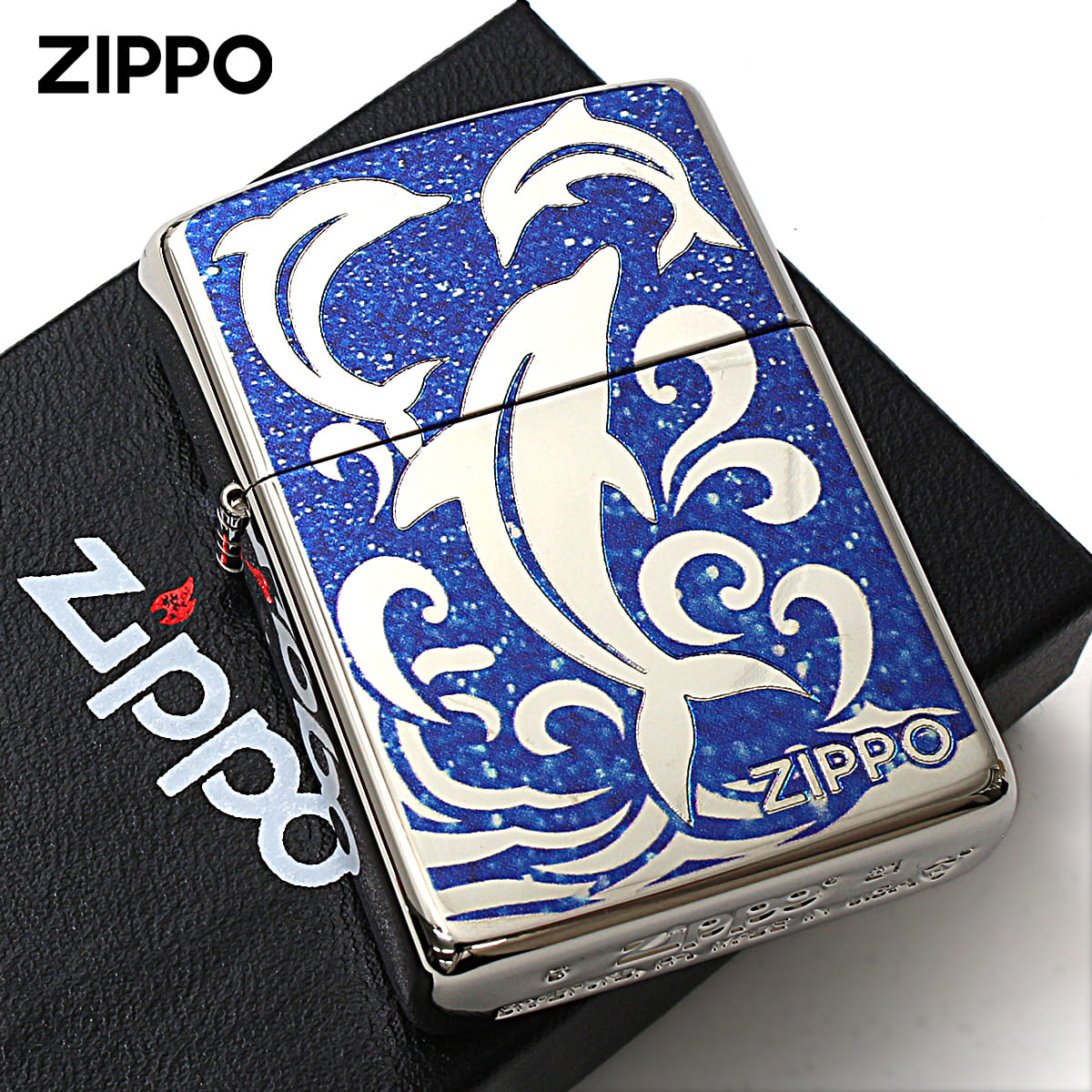 Zippo ジッポライター アーマー ドルフィン イルカ ニッケルメッキ ARMOR DOLPHIN A プレゼント 贈り物 女性 かわいい メール便可