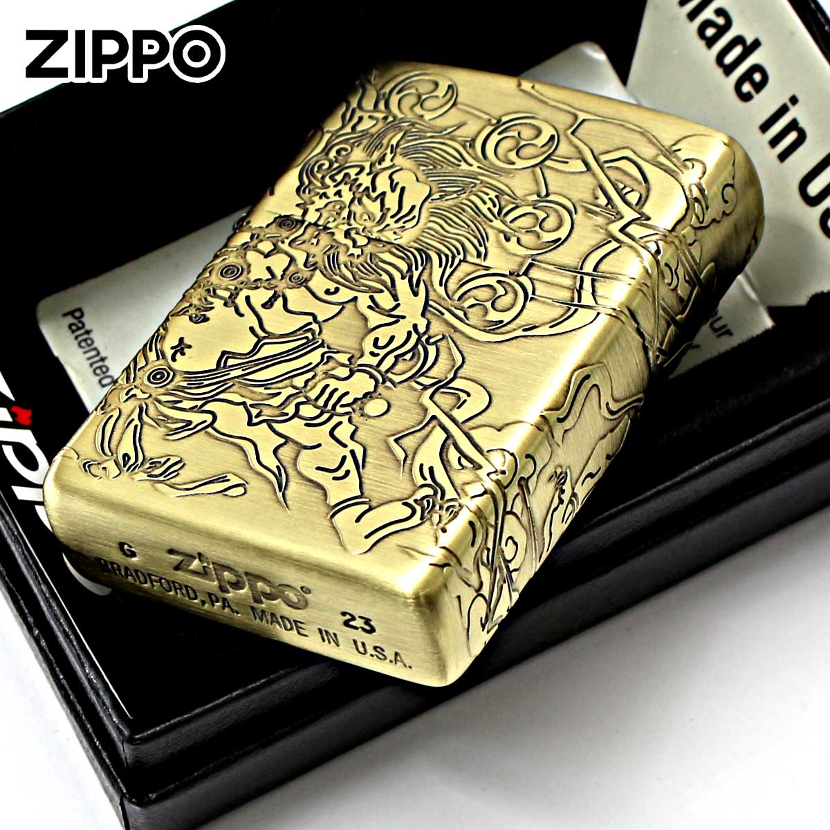 ZIPPO（ジッポー） ジッポライター 風神雷神 縁起物 4面連続デザイン 
