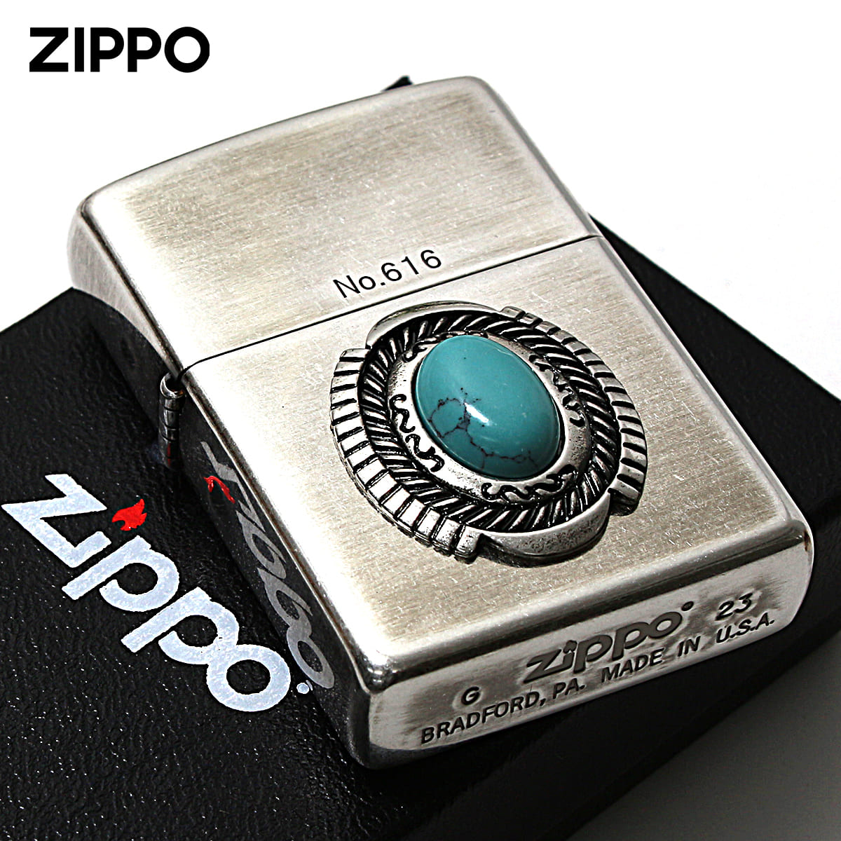ZIPPO Zippo ジッポライター イミテーションストーン ターコイズ