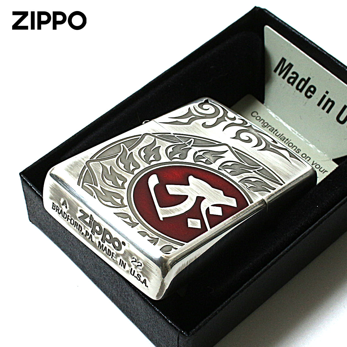 ZIPPO Zippo ジッポライター 梵字 bonji タラーク 銀メッキ