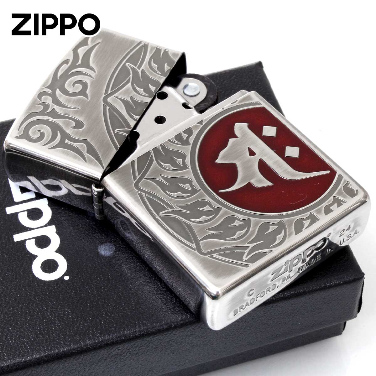 170590 現状品 ZIPPO ジッポ オイルライター 梵字 [1000023022729] ZIPPO（ジッポー） ジッポライター 梵字 bonji サク 午 80040