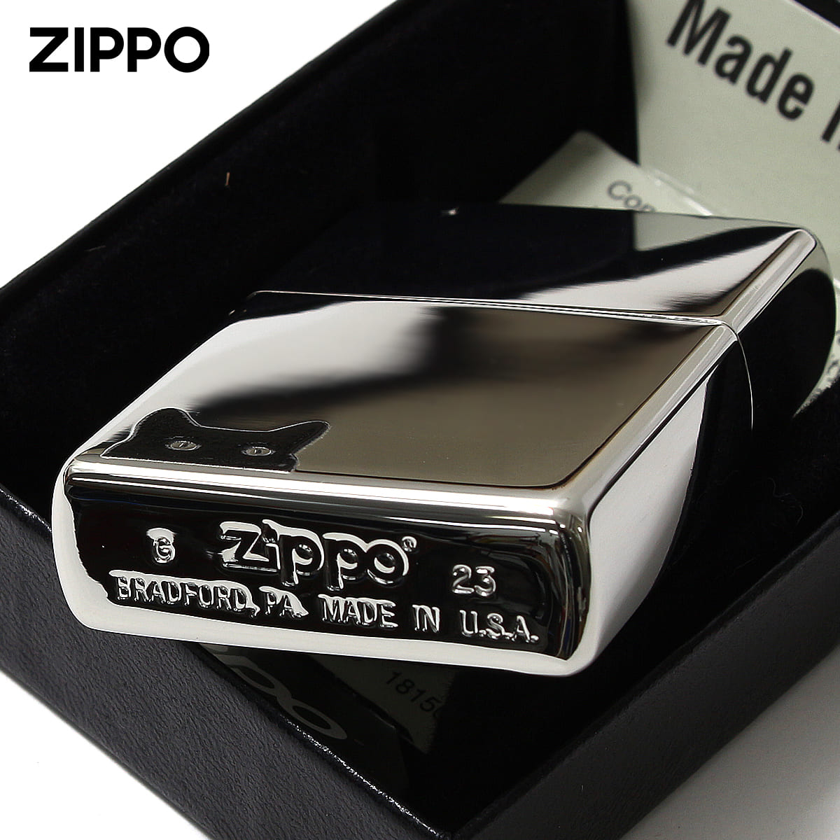 Zippo ジッポライター ネコ 猫 Cat's eye キャットアイ 鏡面 ポリッシュ 銀メッキ 80044 プレゼント 贈り物 女性 かわいい メール便可 | ZIPPO | 05