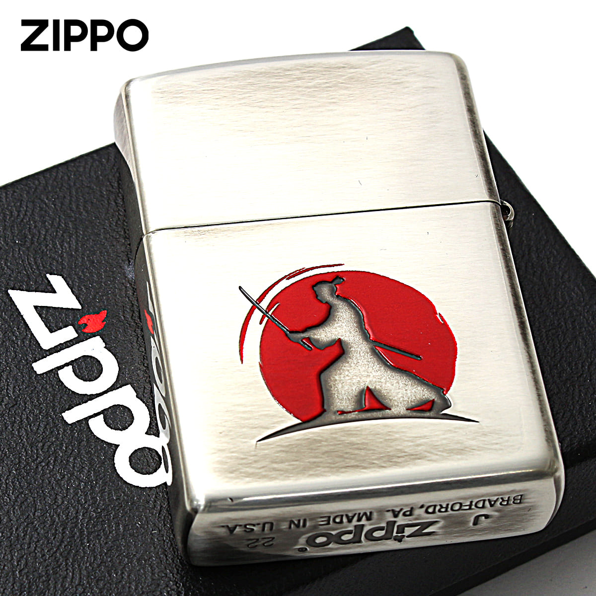 Zippo ジッポー 和柄 侍 JAPANESE STYLE 2020 銀メッキ 80057
