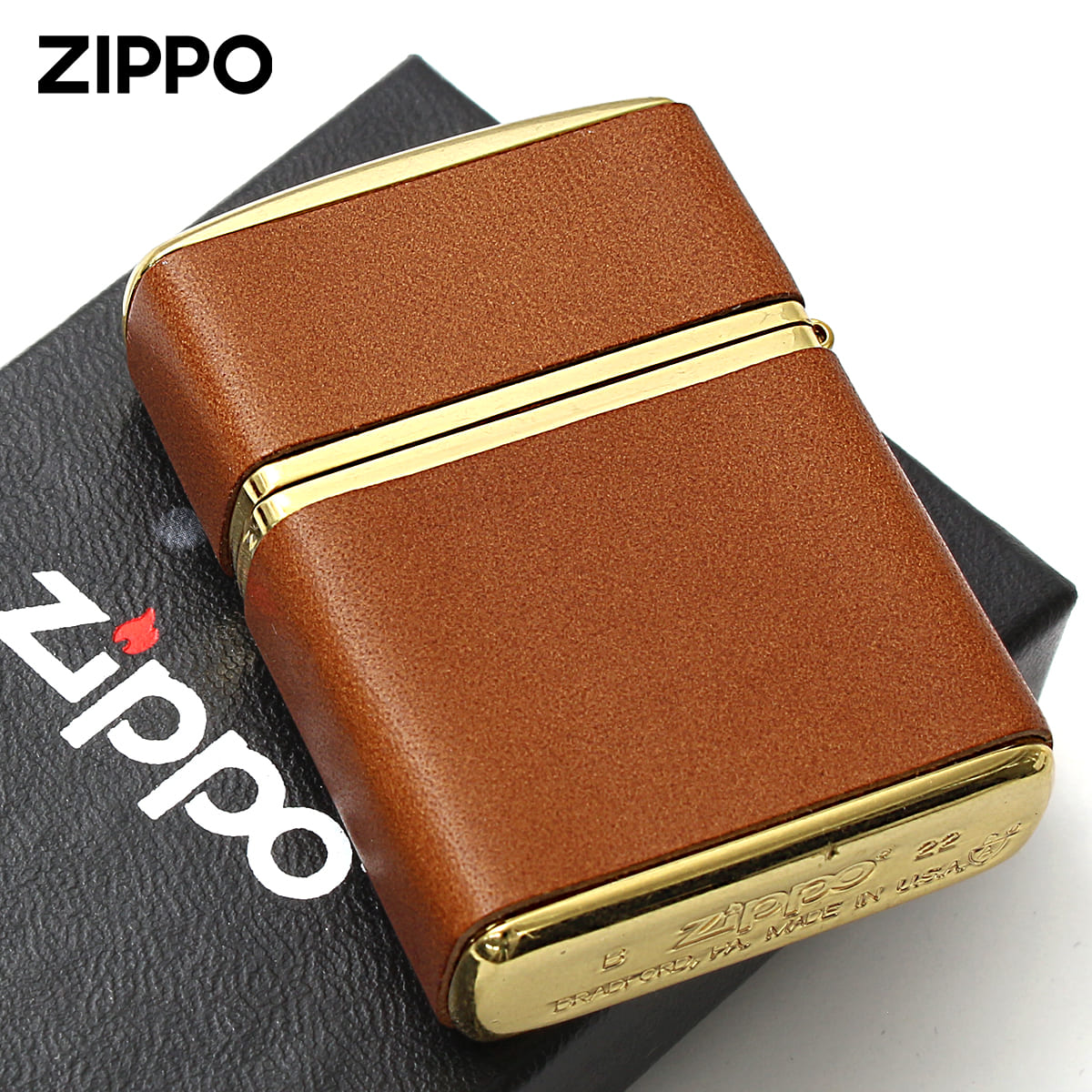 Zippoライターとレザーケースセット　機動隊 ライターケース 本革 日本製 ZIPPO対応 キーホルダー付き ジッポ