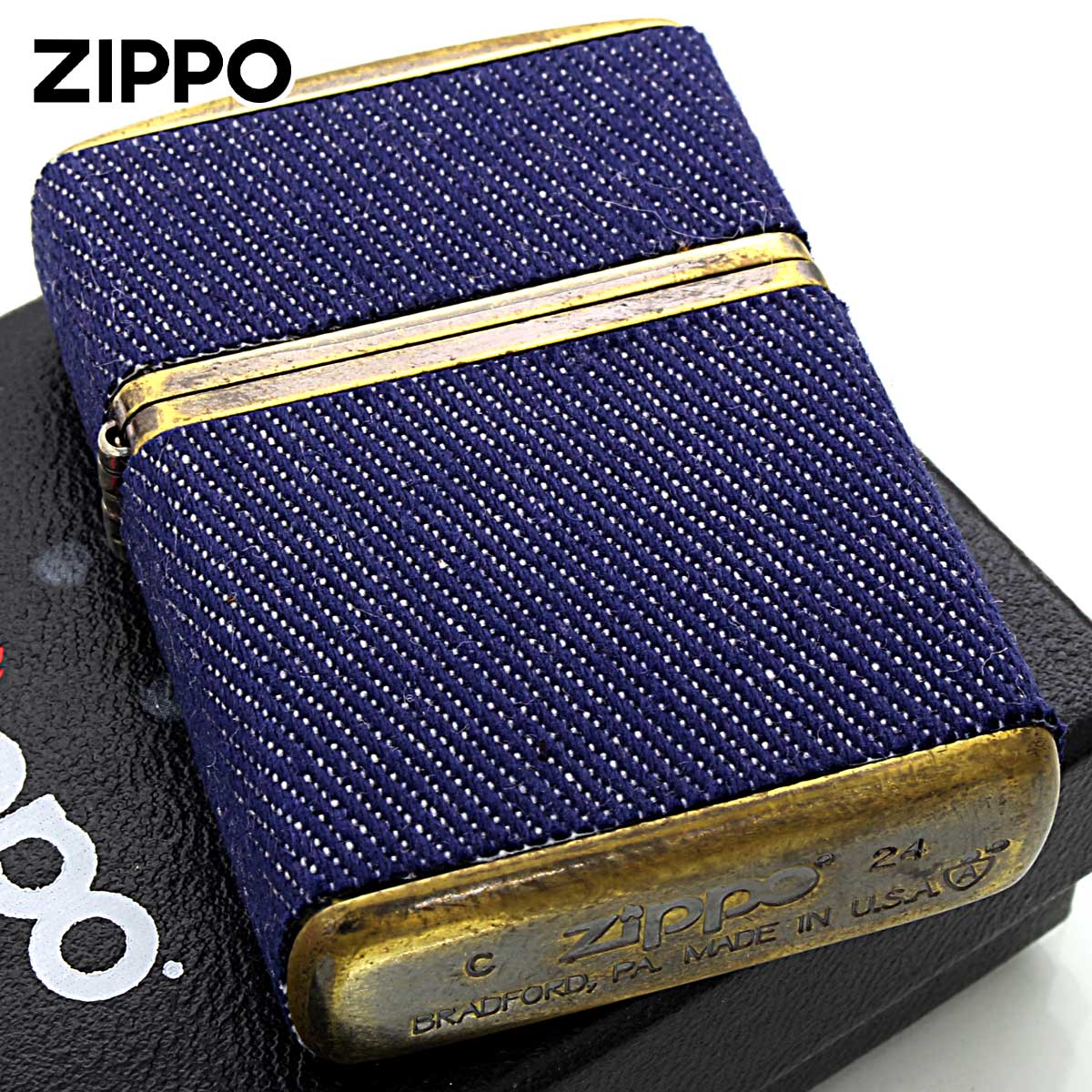 Zippo ジッポライター ARMOR アーマー デニム巻き 真鍮バレル 80091 プレゼント 贈り物 男性 女性 シンプル_2