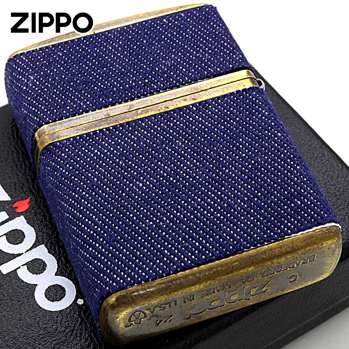 Zippo ジッポライター ARMOR アーマー デニム巻き 真鍮バレル 80091 プレゼント 贈り物 男性 女性 シンプル_3